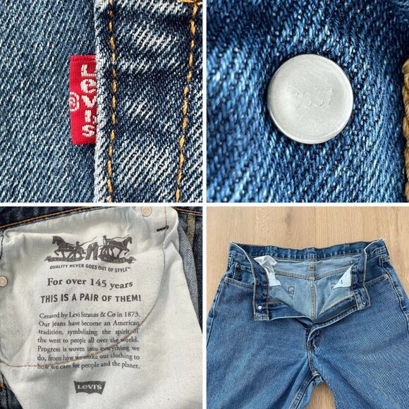 Levi’s Men Jeans 38x34 550 Relaxed Fit Denim Blue 00550-4886 Dark Stonewash - Picture 10 of 13